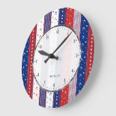 愛国的なスター&ストライプ抽象芸術アメリカ国旗2 ラージ壁時計 (傾斜)