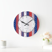愛国的なスター&ストライプ抽象芸術アメリカ国旗2 ラージ壁時計 (ホーム)