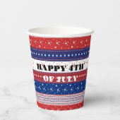 愛国的なスター&ストライプ抽象芸術アメリカ国旗2 紙コップ (裏面)