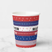 愛国的なスター&ストライプ抽象芸術アメリカ国旗2 紙コップ (左)