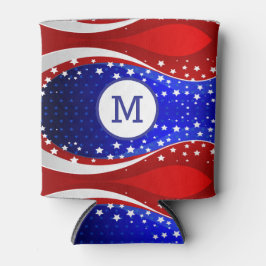 愛国的なスター&ストライプ抽象芸術アメリカ国旗2 缶クーラー