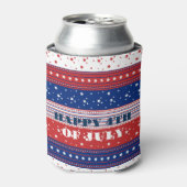 愛国的なスター&ストライプ抽象芸術アメリカ国旗2 缶クーラー (缶正面)