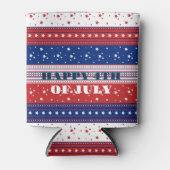 愛国的なスター&ストライプ抽象芸術アメリカ国旗2 缶クーラー (正面)