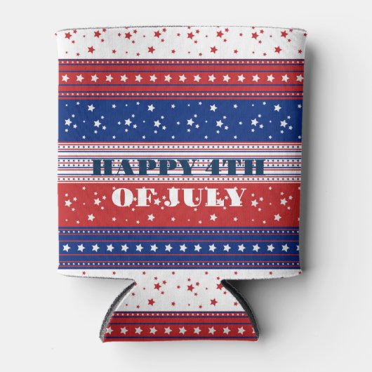 愛国的なスター&ストライプ抽象芸術アメリカ国旗2 缶クーラー (正面)