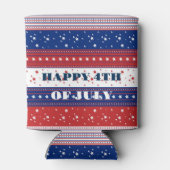 愛国的なスター&ストライプ抽象芸術アメリカ国旗2 缶クーラー (裏面)