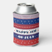 愛国的なスター&ストライプ抽象芸術アメリカ国旗2 缶クーラー (缶裏面)