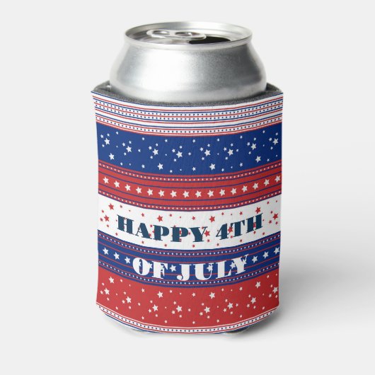 愛国的なスター&ストライプ抽象芸術アメリカ国旗2 缶クーラー (缶裏面)