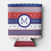 愛国的なスター&ストライプ抽象芸術アメリカ国旗2 缶クーラー (正面)