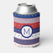 愛国的なスター&ストライプ抽象芸術アメリカ国旗2 缶クーラー (缶裏面)