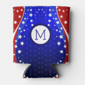 愛国的なスター&ストライプ抽象芸術アメリカ国旗3 缶クーラー (正面)