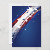 愛国的なスター&ストライプ7月4日 招待状 (裏面)