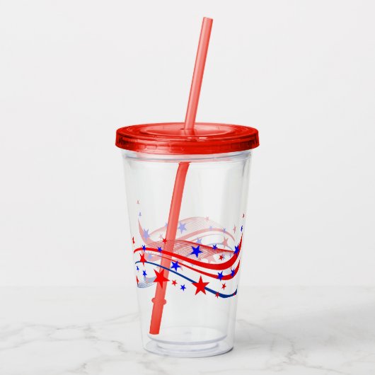 愛国的なスター&ストリーマーアクリルタンブラー アクリルタンブラー (裏面)