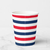 愛国的なストライプ赤白青パタモダンーン 紙コップ (右)