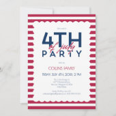愛国的なストライプ 星 4th of July サマー パーティー 招待状 (正面)