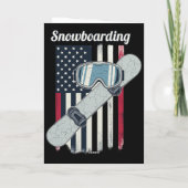 愛国的なスノーボード アメリカ国旗 & スノーボード スポーツ カード (裏面)