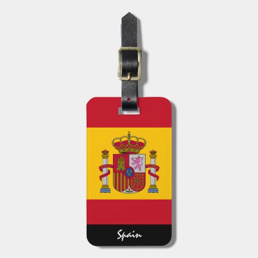 愛国的なスペイン荷物タグスペインの、国旗 ラゲッジタグ (正面縦)