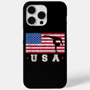 愛国的なスポーツギフト米国国旗の女の子の体操 iPhone 15 PRO MAXケース