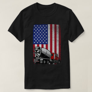愛国的なセメントトラック運転手コンクリートミキサーアメリカ Tシャツ