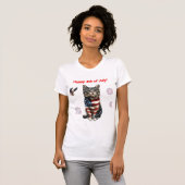 愛国的なタブビー猫Tシャツ、アメリカ国旗の猫 Tシャツ (正面フル)