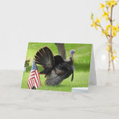 愛国的なターキーの行進 カード (黄色い花)
