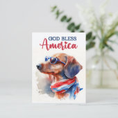 愛国的なダシュント、神の祝福アメリカのはがき ポストカード (スタンド正面)