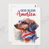 愛国的なダシュント、神の祝福アメリカのはがき ポストカード (正面/裏面)