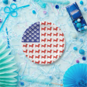 愛国的なダックスフント ペーパープレート (パーティー)