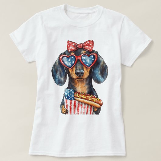 愛国的なダックスフント Tシャツ (デザイン正面)