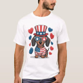 愛国的なダックスフンド Tシャツ (正面)