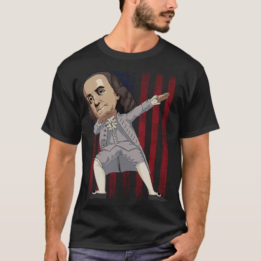 愛国的なダビングベンジャミンフランクリンDabダンス4th Tシャツ (正面)