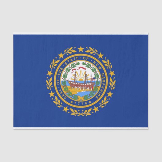 愛国的なティッシュペーパーとニューハンプシャー州旗 薄葉紙 (正面)