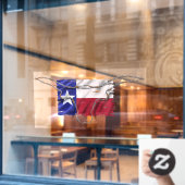 愛国的なテキサス州国旗のバーベットワイヤーブルホーン ウィンドウサイン (カフェ窓)