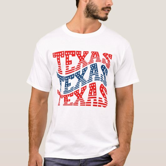 愛国的なテキサス州赤と青のボホTシャツ Tシャツ (正面)