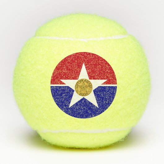 愛国的なテニスボールとダラス国旗 テニスボール (正面)