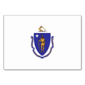 愛国的なテーブルカード マサチューセッツ州の旗 テーブルナンバー (正面)