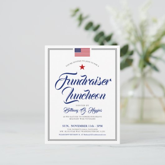 愛国的なテーマのイベントアメリカ国旗招待状P ポストカード (スタンド正面)