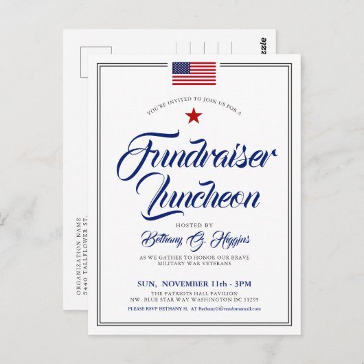 愛国的なテーマのイベントアメリカ国旗招待状P ポストカード (正面/裏面)