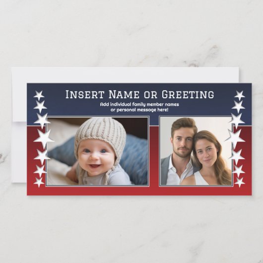 愛国的なテーマ写真 – インスタントダウンロードオプション シーズンカード (正面)