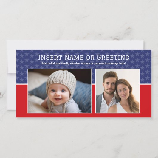 愛国的なテーマ写真 – インスタントダウンロードオプション シーズンカード (正面)