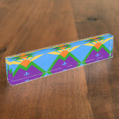 愛国的なデスク名札、マニトー国旗春 デスクネームプレート (側面)