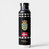 愛国的なデンマーク真空絶縁デンマーク国旗 ウォーターボトル (左面)