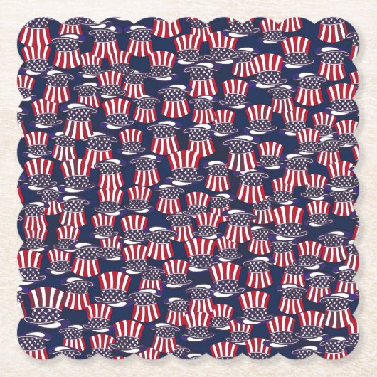 愛国的なトップハット ペーパーコースター (正面)