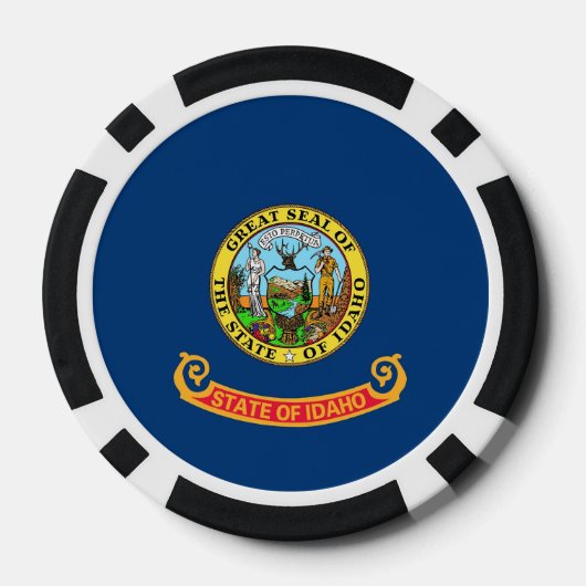愛国的なトランプのポーカーチップとアイダホ州旗 ポーカーチップ (裏面)