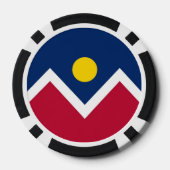 愛国的なトランプのポーカーチップとデンバー市旗 ポーカーチップ (裏面)