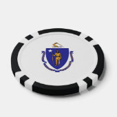 愛国的なトランプのポーカーチップとマサチューセッツ州旗 ポーカーチップ (シングル)