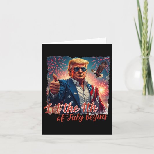 愛国的なトランプ花火が7月4日に幕を開ける カード (正面)