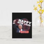 愛国的なトランプ 新年2025年おめでとう 保守派 D カード (黄色い花)