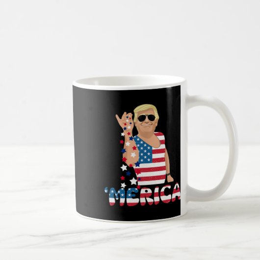 愛国的なトランプ 4th Of July アメリカ 自由 独立記念日 コーヒーマグカップ (右)