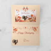 愛国的なトルキーの感謝祭 サンキューカード (内部)