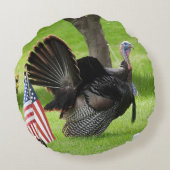 愛国的なトルコの支柱 ラウンドクッション (裏面)